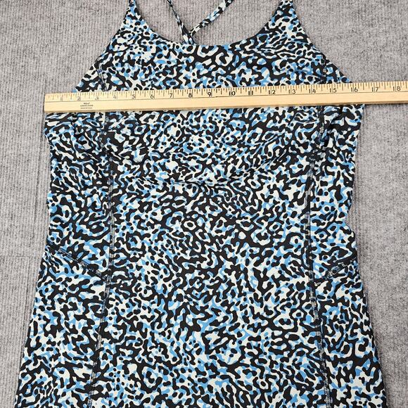 Athleta Infinity Dress Womens Small Blue Leopard Print Built-In Shorts Athletic - Picture 2 of 7
